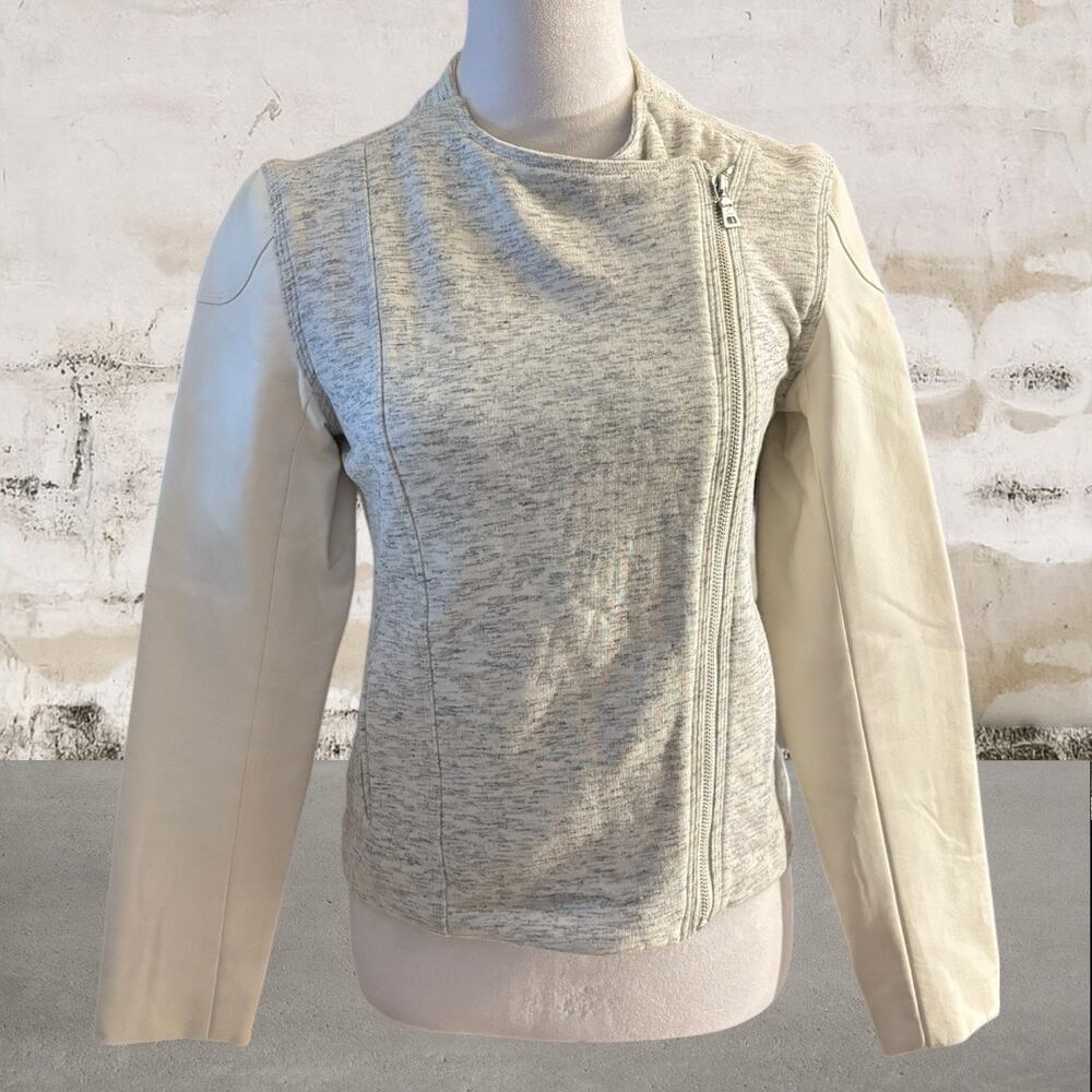 Two By Vince Camuto Moto Faux Leather Fleece Size Small - Picture 2 of 6